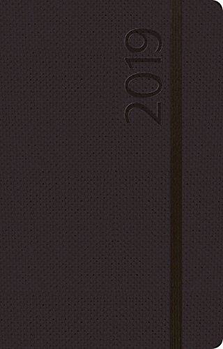 Agenda Struktur schwarz S 312419 2019: Terminplaner klein. Terminkalender als Ringbuch mit Wochenkalender, Gummiband und Jahresplaner 2019 - 8 x 12,5 cm