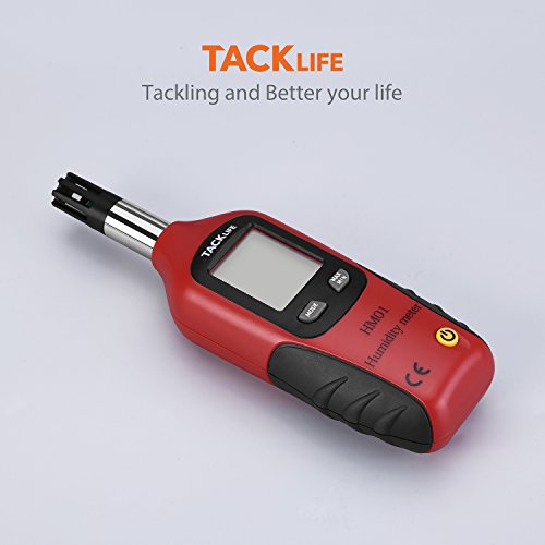 Tacklife HM01 Klassisches Feuchtigkeitmessgerät Temperaturmesser LCD Digital Thermometer Luftfeuchtigkeit Meter für Industrie, Landwirtschaft, Meteorologie und Alltag, Rot-Schwarz - 7
