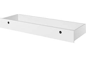 ‎MINIO GO FOR IT MINIO go for it - Bettschublade FEMII I Unterbettschublade I 138x17x47 cm I Jugendzimmer I Kinderzimmer I Fuß auf Rollen I Laminierte Möbelplatte I Kunststoffgriffe I Weiß