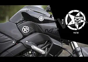 SIGN EVER Yamaha Skull Logo Stickers Suitable for Mt 15 Bikes Sides Tank Visor Mudguard Decals Vinyl Pack of 2