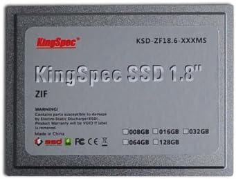 VIGICA 128GB KingSpec 1.8" 5mm ZIF SSD KSD-ZF18.6-128MS SSD Solid State Disk SMI Controller (MLC)