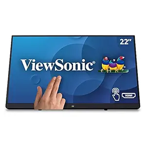 ViewSonic TD2230-3 21.5 inch Full HD 10-Point Frameless Touch Portable Monitor (Advanced Ergonomics, HDMI, DP, VGA, Dual Integrated Speakers, TN Panel, 7H Hardness, USB 3.0), Black