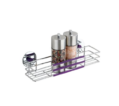 WENKO 5635100 Turbo-Loc Gewürzbord – Befestigen ohne bohren, verchromtes Metall, 30 x 9 x 8 cm, Silber glänzend - 7