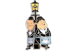 The Masonic Collection - Insignia de Laurel & Hardy Lampost - Con pasador de embrague - Diseño cuadrado y brújula - Un accesorio perfecto para hombres masones, Plata