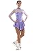 Produktbild Girls Crushed Velvet Ice Skating Dress with Glittermist - Lilac or Cerise (Lilac, 9-10 years) by Tappers & Pointers