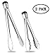 Price comparison product image BIEE Cooking Tongs with Smart Locking Clip, Stainless Steel Kitchen Tongs (2 Pack - 10.5 inch and 12.8 inch)