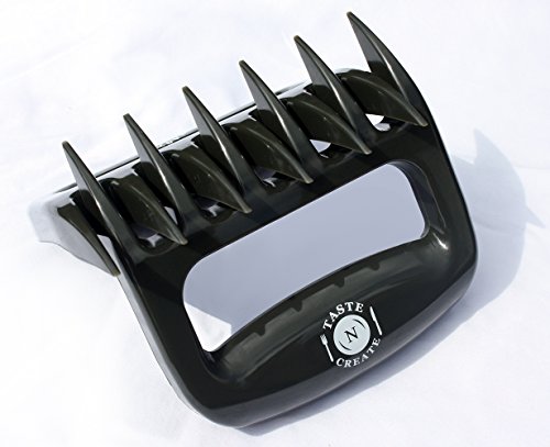 BEAR CLAWS for pulled pork,chicken,beef and more-Superior Grey BBQ forks-Meat shredders**Free Storage bag included and E Recipe Book included** by Taste N Create - 2