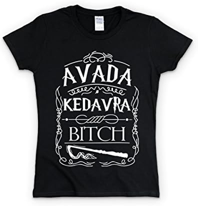 AVADA KEDAVRA BITCH WHITE INK - WOMENS T SHIRT - BLACK - M