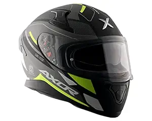 axor Tough Polycarbonate Apex Turbine Helmet (M, Dull Black, Neon and Grey)