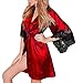Produktbild Beikoard Sexy Dessous, Frauen Sexy Seide Kimono Dressing Babydoll Dessous Gürtel Nachtwäsche (M, Rot)