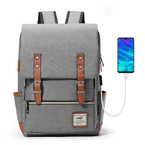 HapiLeap Cool Style D'école Cartable Scolaire Daypack Sac à dos en Tissu Oxford Sac à dos Pour Unisexe (Grey)