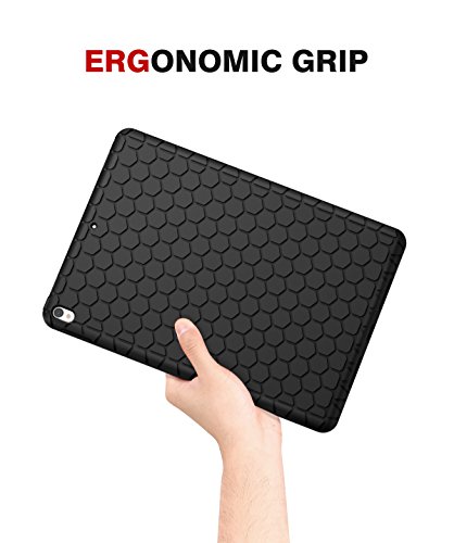 MoKo Hülle für iPad Pro 10.5 Zoll 2017 – [Honey Comb Series] Lightweight Silikon Case Stoßfest [Kids Kinderfreundlich] Schutzhülle für Apple iPad Pro 10.5 Tablet, Schwarz - 4