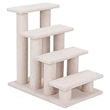 COSTWAY Tiertreppe Katzentreppe, Kletterbaum Katzenkratzbaum, Haustiertreppe Klein, Spielbaum 4 Aussichtplattformen, Treppe für Katze