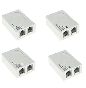 NSinc - ADSL Splitter, DSL Phone Dual Port Jack Line Splitter Filter Adapter for DSL Modem Router Fax Machine Device