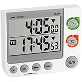 TFA 38.2025 - Timer elettronico doppio (bianco con batterie)