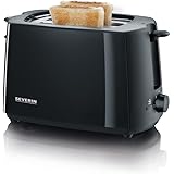 SEVERIN Automatik-Toaster, Toaster mit Brötchenaufsatz, hochwertiger Toaster mit Krümelschublade und 700 W Leistung, schwarz,