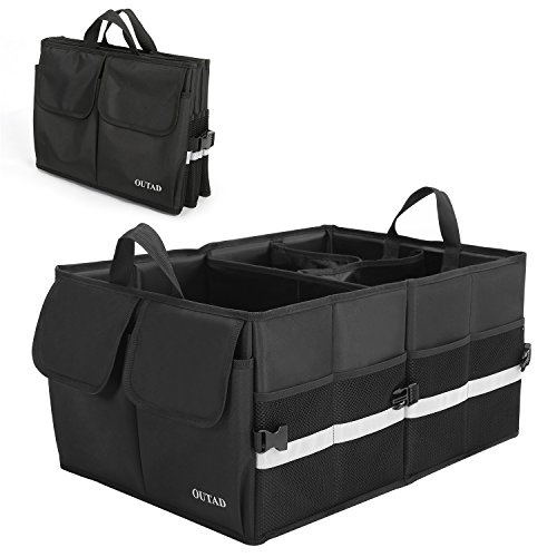 Auto Trunk Organizer, OUTAD Grande Capacité Boîte de Rangement Conception de Coffre Organisateur Pliables pour