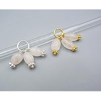 Rosenquarz Anhänger - zierlicher Rosenquarz Anhänger - 925 Silber oder vergoldet - Kettenanhänger