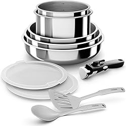 Backen 199910 - Set de Poêles et Casseroles - Inox - 10 Pièces - Tous Feux dont Induction.
