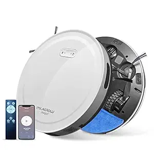 Milagrow Seagull Agua Full Wet & Dry Robotic Vacuum Cleaner, 100ml Water Tank, 1500Pa Auto Boost Suction, Mapping, Scheduling, Self Charge, 3 Cleaning Modes, APP & Remote Control (White)