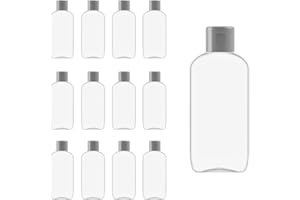 GEPACK Pack de 12 botellas de plástico reutilizables de 100 ml ideales para viaje | creadas con material reciclado y energías renovables