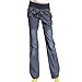 TOOGOO(R) Chic Womens Ladies Bloomers Wide Leg Loose Pants Elastic Waist Trousers Jeans M Dark Blue