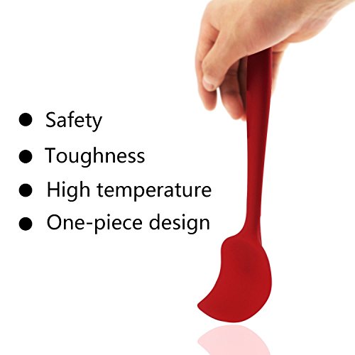 Magic Zone 3teiliges Silikon Spatula Teigschaber  Set mit bequeme breite Griff, Silikon Kopf ist Wärme Safe & Gentile auf Non Stick Oberflächen, zum Backen oder Dünsten - 6