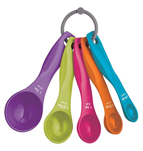 Nikgic Messlöffel Set Bunte Kunststoff Messlöffel Set für Backen Küche 5 Stück