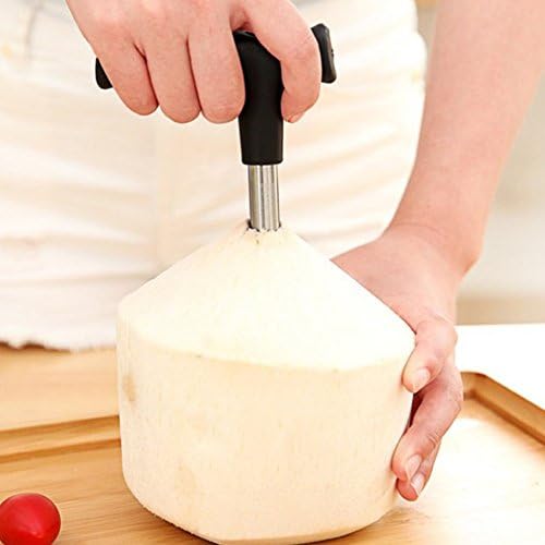 1Pcs Black Coconut Opener Tool Coco Water Punch Tap Drill Straw Open Hole Cut Gift Fruit Openers Tools,Black