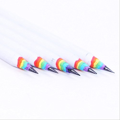 Yalulu 10 Stück Regenbogen Entwurf Schreiben Malen Zeichnen Hochwertiges Schreiben Bleistift-Set - 4