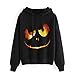 Produktbild Halloween Damen Kapuzenpullover Hoodie Sweatshirt Halloween Kürbis Teufel MYMYG Sweatshirt Pullover Tops Bluse Shirt Plus Größe(Schwarz,EU:40/CN-XL)