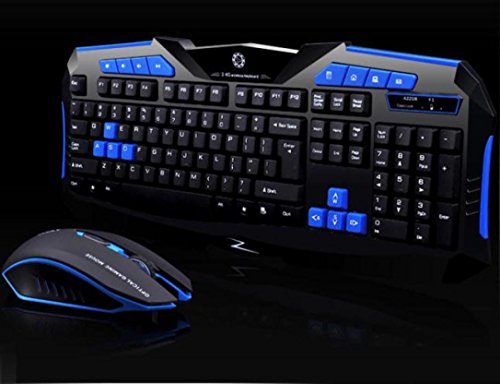 Zolimx 2.4G Wireless Gaming Tastatur und Maus Set nach Multimedia Computer Gamer (Blau)