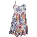 Mogul Interior Beach Dress Floral Tiered Crossback Hippie Summer Sundress