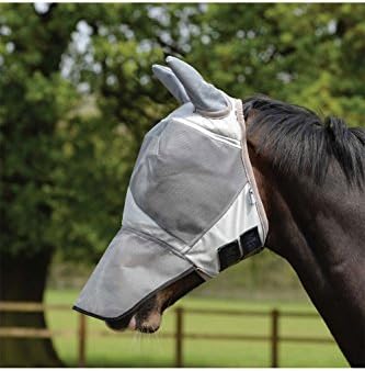 Masta Unisex's MAS2613 Uv Fly Mask with Ear and Nose Protection Silver, Clear, Full Size