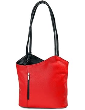IO.IO.MIO Leder Rucksack oder Schultertasche für Damen freie Farbwahl rot / schwarz / blau / grün / grau / braun...