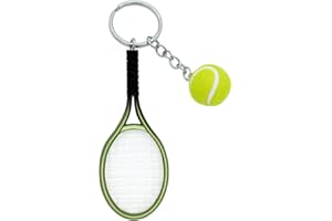 Moydolo Porte-clés mini raquette de tennis avec pendentif anneau de clé balle de tennis keychain keyring