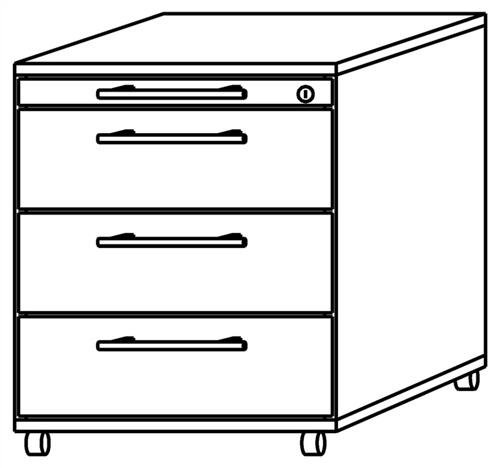 Rollcontainer „OFFICE SOLID“ in Lichtgrau - 2