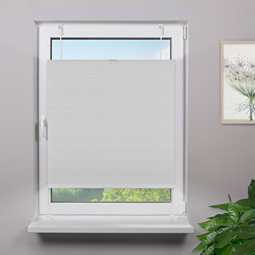 Fensterdecor Wabenplissee Sichtschutz mit Spannfeder ohne Bohren / Farbe Weiß 65 x 130 cm (BxH) - 2