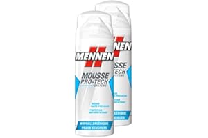 MENNEN - Mousse à Raser Homme Pro-Tech Système Hypoallergénique pour Peaux Fragiles - 250 ml - Lot de 2