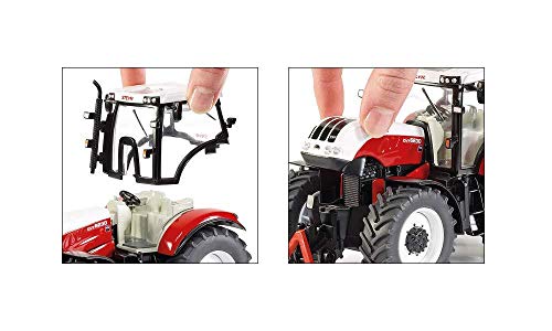 Siku 3283, Steyr 6230 CVT Traktor, 1:32, Metall/Kunststoff, Abnehmbare Fahrerkabine, Rot/Weiß - 2