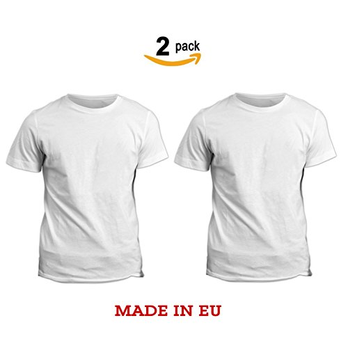 PowerMen Basic Herren Rundhals T-Shirt (S, 2er Pack Weiß) PowerMen Basic Herren Rundhals T-Shirt (S, 2er Pack Weiß)