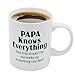 Produktbild TK.DILIGARM Papa Mug - 11OZ Bone China Porcelain Coffee Tea Cup - Papa Knows Everything and if he Doesn't he can Make up Something real Fast! - Unique for Men & Husband! Father's Day (Papa Mug)