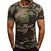 Price comparison product image ADESHOP Men's Exercise & Fitness T-Shirts, Men's New Summer Casual Camouflage Printing Elastic Short Sleeve T-shirt Tops(3XL, Green)