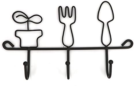 Wall Hooks Rack, Wall Mount 11 Inch Cast Iron 3 Hooks Home Restaurant Coffee Shop Office Decoration Hanging Coats Keys Bags Cups Towels