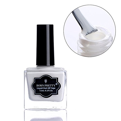 Born Pretty 15 ml weiß Abziehen Liquid Tape & Peel Off Base Coat Nail Art Liquid Palisade Nail Art Latex - 3