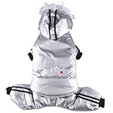 Kapuze und Hose abnehmbar Doggydolly Hunde-Schneeparka Glitz&Glamour Silber