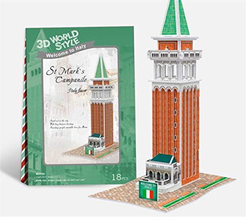 Preisvergleich Produktbild Vkook Lernspielzeug Kreatives Papier 3D Puzzle Früherziehung Spielzeug Fantastische Geschenke für Kinder (St. Mark Glockenturm)