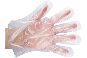 MERIDY 1000 PCS Guantes Desechables de Plástico Transparente de Polietileno, Guantes de PE Transparentes para Cocinar Limpieza Pintura Coloración del Cabello