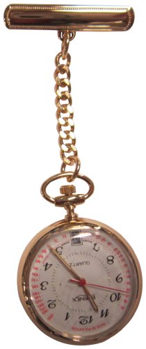 Bernex Swiss Made Nurses Fob Watch Gold Plate with Date