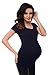 Comfortable Nursing Short Sleeved Scoop Neck Top Breastfeeding 7020 (10, Navy)